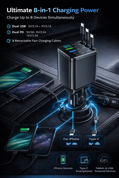 Ultimate 8-in-1 Universal Car Charger