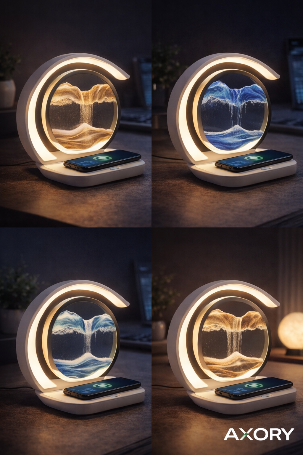 FlowLight™ 3D Sand Art Lamp with 15W Wireless Charging