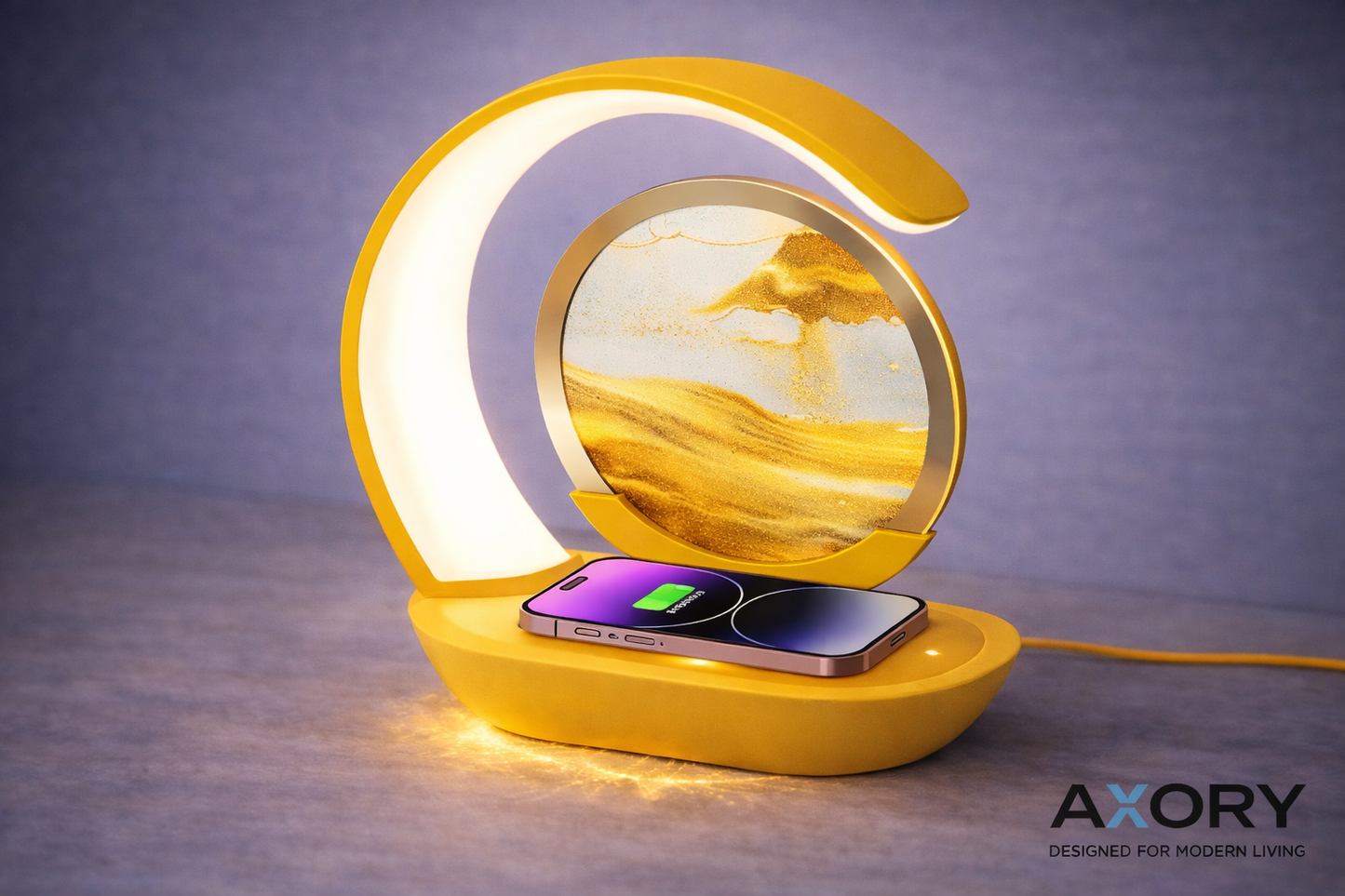 FlowLight™ 3D Sand Art Lamp with 15W Wireless Charging