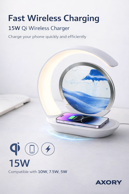 FlowLight™ 3D Sand Art Lamp with 15W Wireless Charging